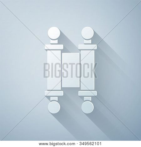 Paper Cut Decree, Paper, Parchment, Scroll Icon Icon Isolated On Grey Background. Chinese Scroll. Pa