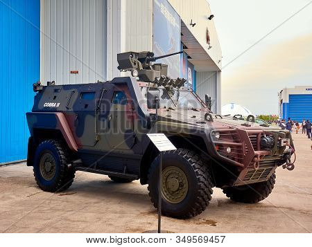 Astana, Kazakhstan - May 25, 2018: Armored Personnel Carrier Btr-80a At The Kadex Exhibition