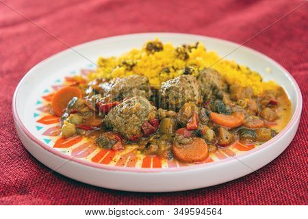Moroccan beef kefta meatballs meatball and semolina