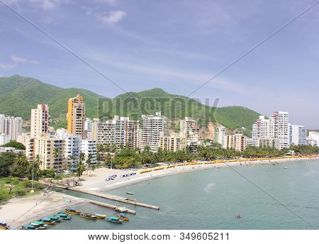 Rodadero, Colombia - June 19: City By The Beach In Santa Marta. A Popular Holiday Destination. June 