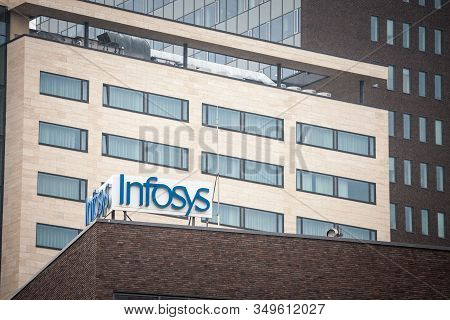 Brno, Czechia - November 5, 2019: Infosys Logo In Front Of Their Office For Brno. Infosys Is An Indi