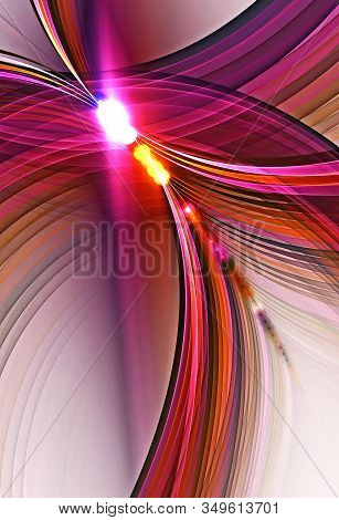 Abstract, Fractal, Computer-generated Image Of Multi-colored Geometric Shapes, Curves And Lines Rese