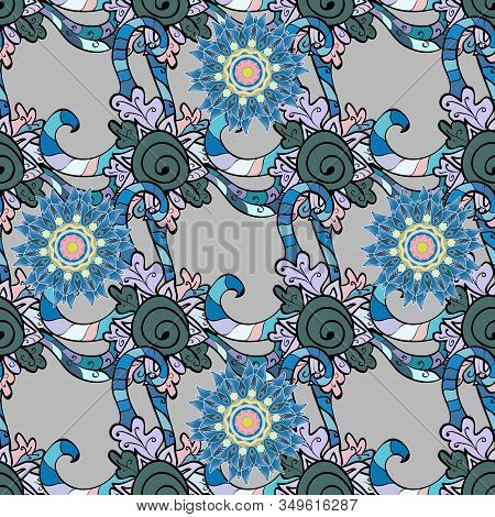 Seamless Watercolor Floral Pattern With Flower Composition On Bright Background, Perfect For Wrapper