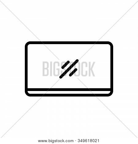 Black Line Icon For Screen Display Device Laptop Programmatic Technology Digital Software Computer E