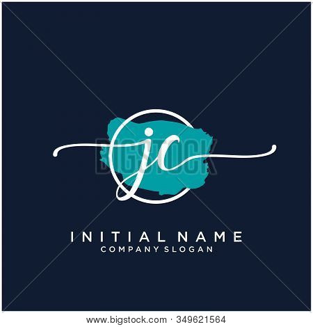 Jc Initial Handwriting Logo Design With Brush Circle. Logo For Fashion,photography, Wedding, Beauty,