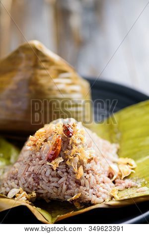 Northern Thai Food (khao Kan Chin), Steamed Pudding With Rice, Rice Mixed With Pork Blood And Steame
