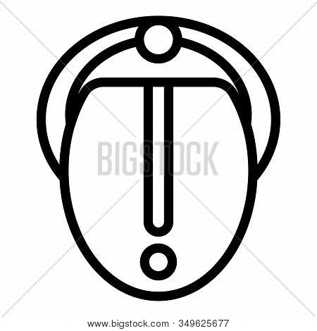 Tongue Steel Piercing Icon. Outline Tongue Steel Piercing Vector Icon For Web Design Isolated On Whi