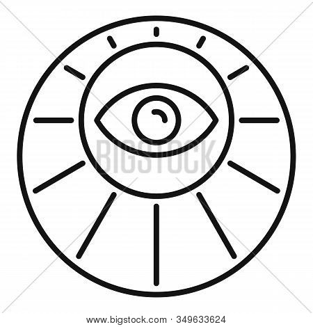 Sunny Eye Alchemy Icon. Outline Sunny Eye Alchemy Vector Icon For Web Design Isolated On White Backg