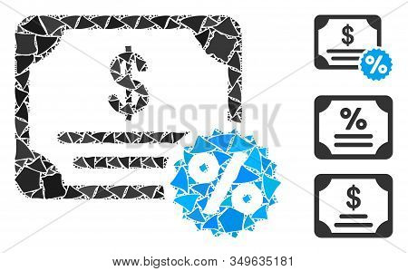 Glowing White Mesh Bond Coupon With Sparkle Effect. Abstract Illuminated Model Of Bond Coupon. Shiny