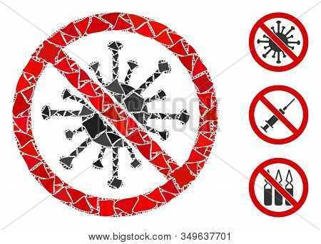 Glossy White Mesh Stop Coronavirus With Glare Effect. Abstract Illuminated Model Of Stop Coronavirus