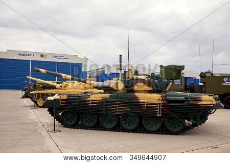 Astana, Kazakhstan - May 25, 2018: Armored Personnel Carrier Btr-80a At The Kadex Exhibition