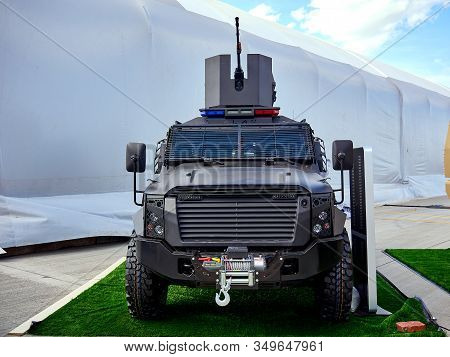 Astana, Kazakhstan - May 25, 2018: Armored Personnel Carrier Btr-80a At The Kadex Exhibition