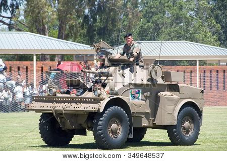 Bloemfontein, South Africa - November 1, 2008: An Eland Mk 7-60 Armoured Car At An Open Day At The S