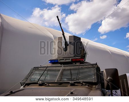 Astana, Kazakhstan - May 25, 2018: Armored Personnel Carrier Btr-80a At The Kadex Exhibition