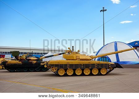 Astana, Kazakhstan - May 25, 2018: Armored Personnel Carrier Btr-80a At The Kadex Exhibition