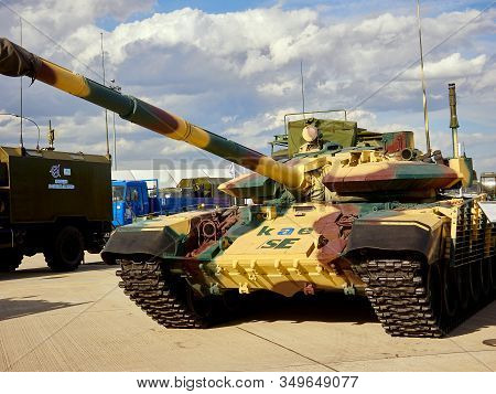 Astana, Kazakhstan - May 25, 2018: Armored Personnel Carrier Btr-80a At The Kadex Exhibition