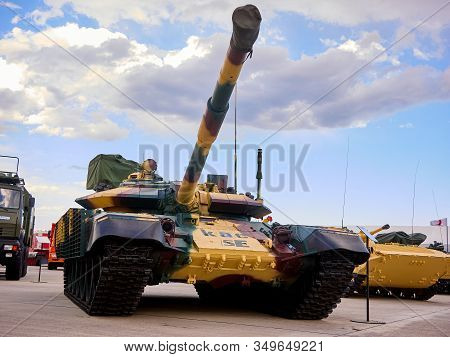 Astana, Kazakhstan - May 25, 2018: Armored Personnel Carrier Btr-80a At The Kadex Exhibition