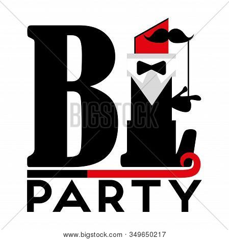 Unisex. Retro Black And White Party. Masquerade. White Background. Vector