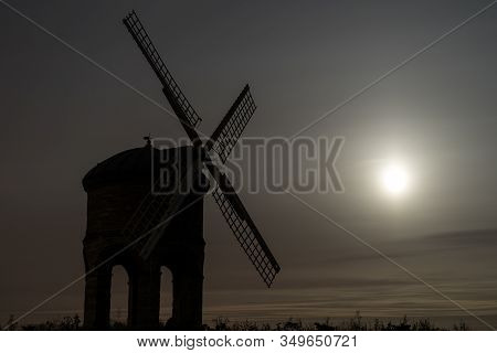 Chesterton Windmill Silhouette In Moon Light In Warwickshire