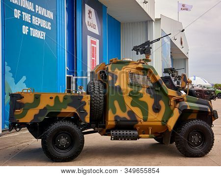 Astana, Kazakhstan - May 25, 2018: Otokar Ural Armored Vehicle At The Kadex Exhibition