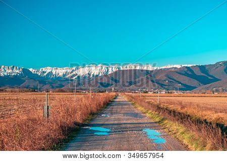 Winter Sunset In The Italian Countryside