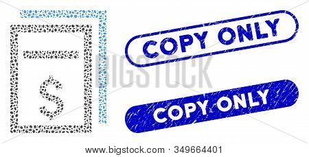 Mosaic Price Copy Page And Corroded Stamp Seals With Copy Only Text. Mosaic Vector Price Copy Page I