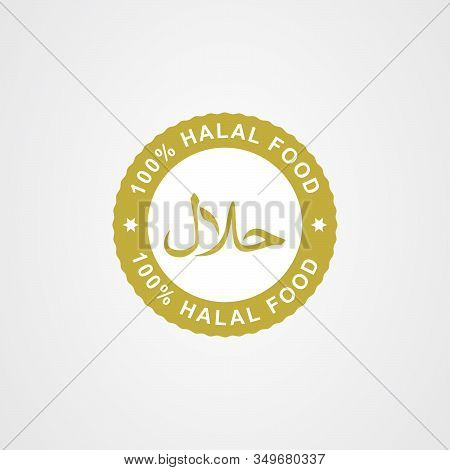Halal Logo Vector Illustration. Round Stamp For Halal Food, Drink And Product.