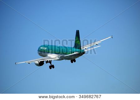 Amsterdam The Netherlands - May 4th 2018: Ei-cvc Aer Lingus Airbus A320-200 Takeoff From Polderbaan 