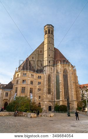 Vienna, Austria 25 November 2019 - Exterior Of Minoriten Church In Vienna.