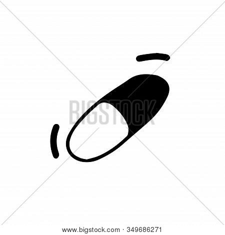 Pill Or Tablet Capsules In Hand Drawn Doodle Style Isolated On White Background. Coronavirus Vaccine