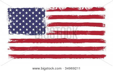 Stars & Stripes. Grunge-Version der amerikanischen Flagge mit 50 Sterne und 