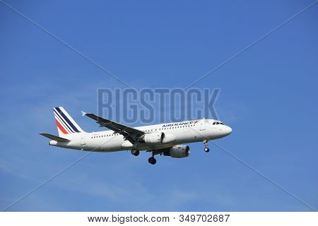 Amsterdam, The Netherlands - July 21st 2016: F-gkxo Air France Airbus A320, Approaching Polderbaan R