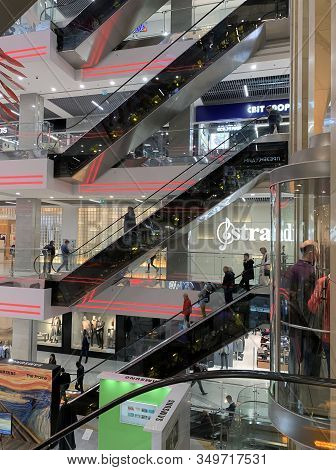 Kiev, Ukraine - October 03, 2019: Interior Of The Gulliver Shopping Mall And Office Center In The Ce