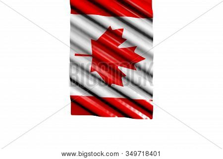 Wonderful Any Feast Flag 3d Illustration
 - Shiny Flag Of Canada With Large Folds Hanging From Top I