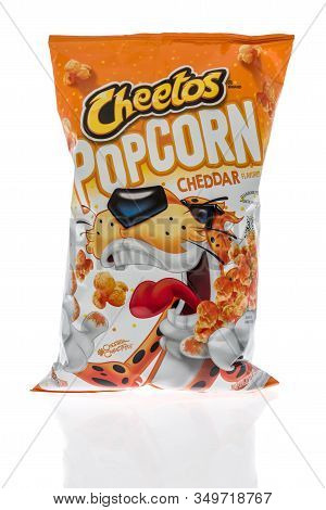 Winneconne,  Wi - 7 February 2020:  A Package Of Cheetos Popcorn Cheddar On An Isolated Background.