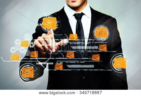 Hotmail Scatter Man On Technical Screen ,digital Technology