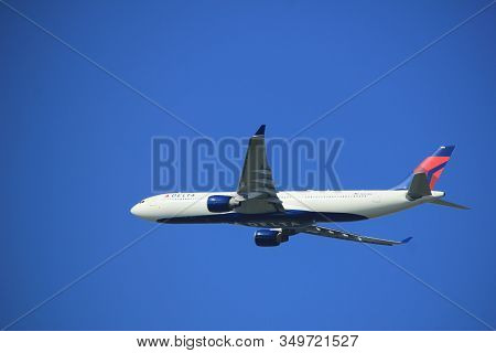 Amsterdam The Netherlands - September 23rd 2017: N803nw Delta Air Lines Airbus A330-323 Takeoff From