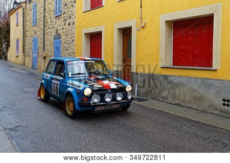 Saint-nazaire-le-desert, France, February 1, 2020 : Historic Monte-carlo Rally Runs On The Roads Of 