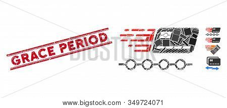 Mosaic Rush Grace Credit Periods Pictogram And Red Grace Period Watermark Between Double Parallel Li