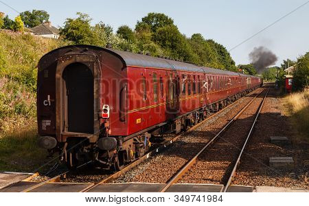 Appleby, England - August 25:  A Southbound Steam Train Departs From Appleby, England On August 25, 