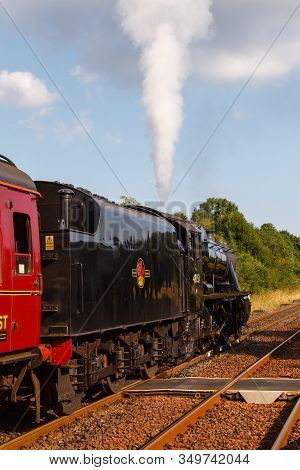 Appleby, England - August 25:  Preserved Stanier Class 8f Steam Locomotive Number 48151 Departs Sout