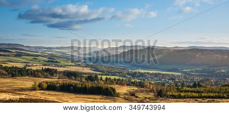 Beautiful Scotland In Autumn Colours - View Over Pitlochry From The Path To Ben Vrackie