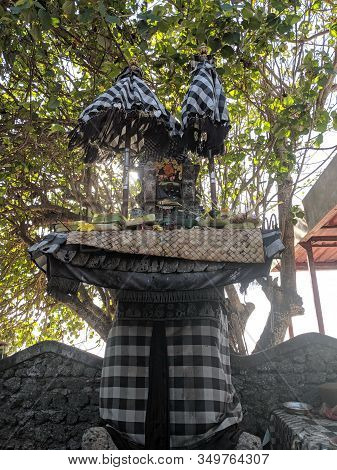 Sanur Denpasar, Indonesia - August 22, 2019: Balinese Shrine Building In Sanur Beach.