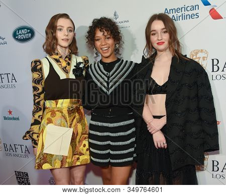 LOS ANGELES - JAN 04:  Thomasin McKenzie, Taylor Russell and Kaitlyn Dever arrives for the The BAFTA Los Angeles Tea Party 2020 on January 04, 2020 in Los Angeles, CA                