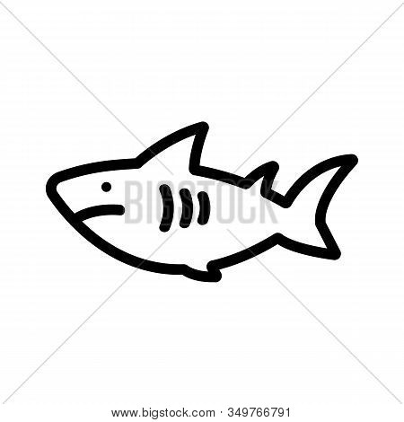 Shark Icon Vector. Thin Line Sign. Isolated Contour Symbol Illustration