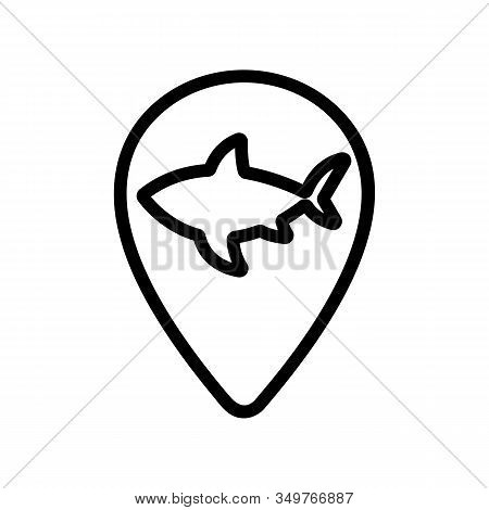 Shark Icon Vector. Thin Line Sign. Isolated Contour Symbol Illustration