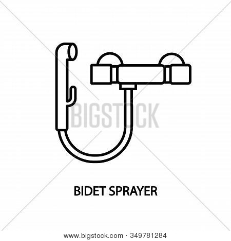 Bidet Sprayer Line Icon. Vector Hygienic Shower