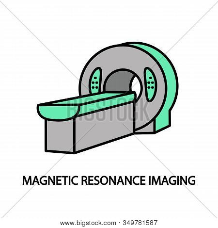 Magnetic Resonance Imaging Vector Line Icon. Mri. Cancer Diagnostics