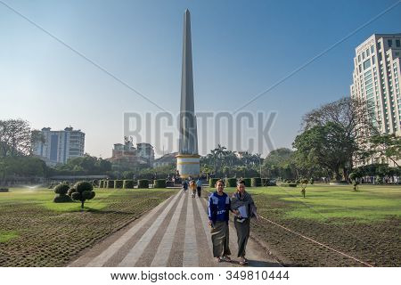 Independence Monument, A 46 Meter High Tower Surrounded By Five Pillars