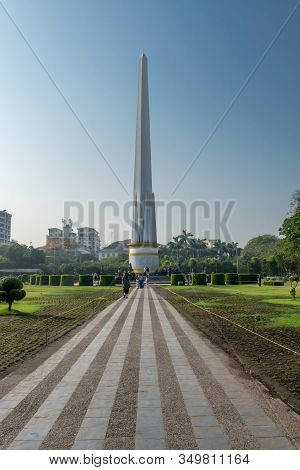 Independence Monument, A 46 Meter High Tower Surrounded By Five Pillars